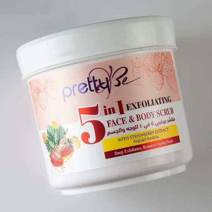 5 in 1 Exfoliating Face & Body Scrub With Strawberry Extracts (Original) Advibe Studio