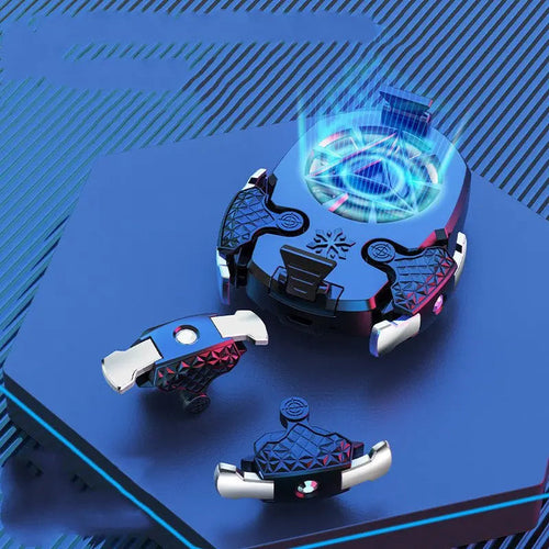 Compatible with Apple, Multi-function Mobile Phone USB Game Cooler System Cooling Fan Gamepad Holder Stand Radiator for IPhone Huawei Samsung Phone Advibe Studio