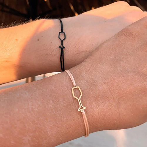 Creative Stainless Steel Champagne Woven Bracelet Adjustable Advibe Studio