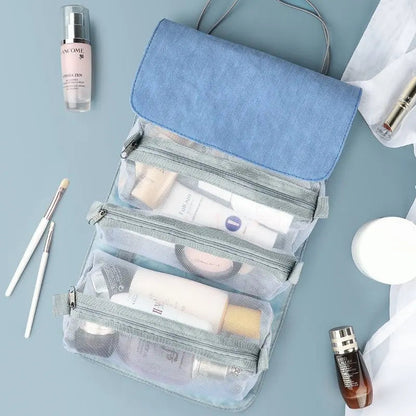 Detachable Make-Up Bag Foldable Box Large Capacity 4-Room Travel Portable Inner Zipper Cosmetic Pack with Handle Advibe Studio