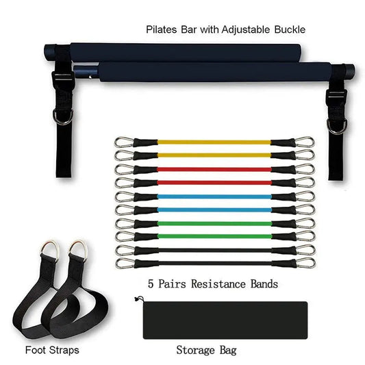 Fitness Yoga Pilates Bar Portable Gym Accessories Sport Elastic Bodybuilding Resistance Bands For Home Trainer Workout Equipment Advibe Studio