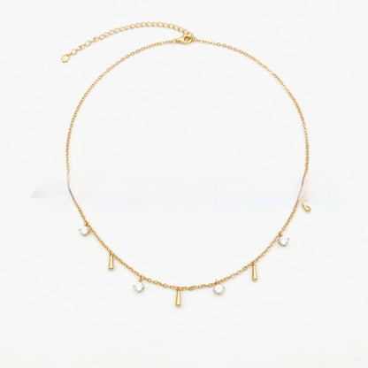 French White Zirconium Tassel Water Drop Sterling Silver Necklace Niche Design Advibe Studio