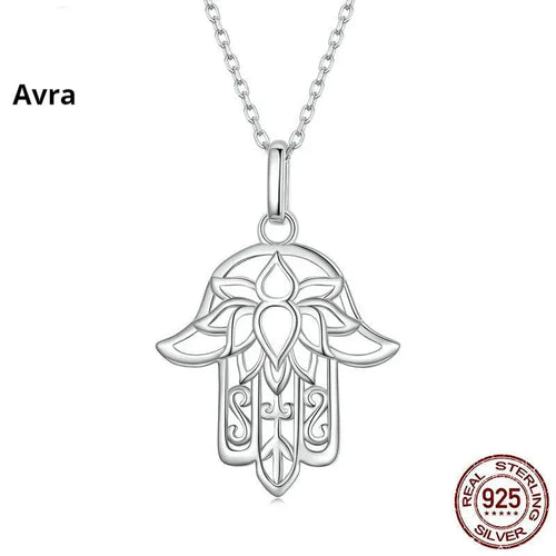 Simple Sterling Silver S925 Fatima Hand Necklace Advibe Studio