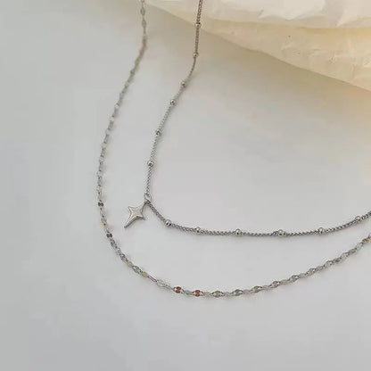 Women's Double-layer Twin Titanium Steel Necklace Advibe Studio