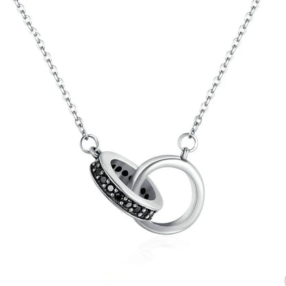 Zircon Inlaid Geometric Ring-phase Buckle Necklace For Women Advibe Studio